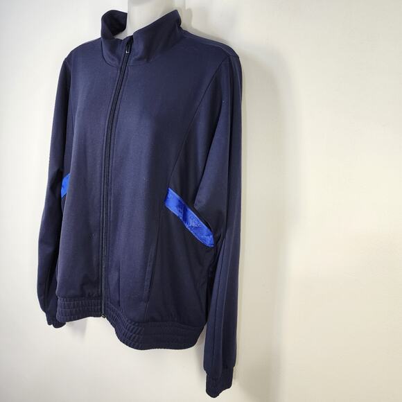 Adidas X Zoe Saldana Track Jacket Women Small Full Zip Navy Pockets Logo Legacy - Picture 5 of 14